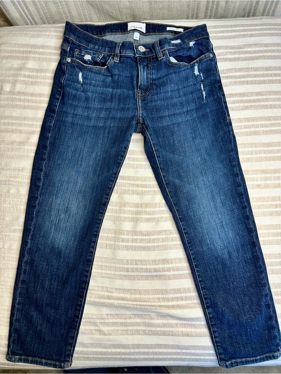 Frame Denim Denim - FRAME Le Garçon Crop Distressed Jeans 26